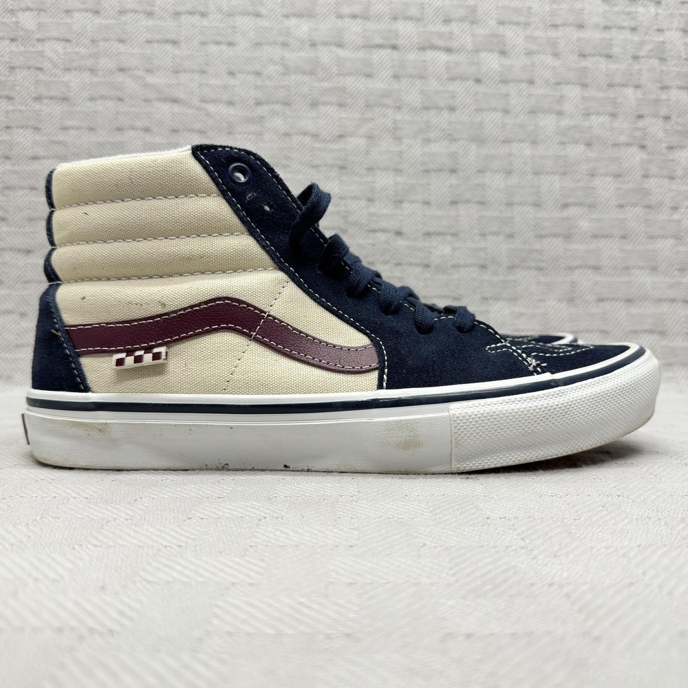 Vans Shoes Mens Size 9 Blue Suede Canvas High Top Sk8-Hi PopCush Skateboarding